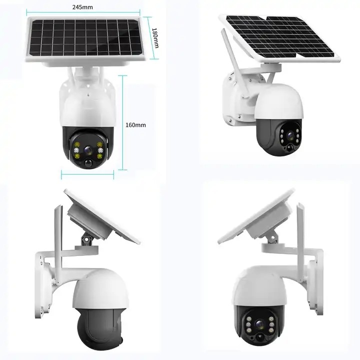 SD Card Solar Powered PTZ Camera , Outdoor 4G Security Camera With