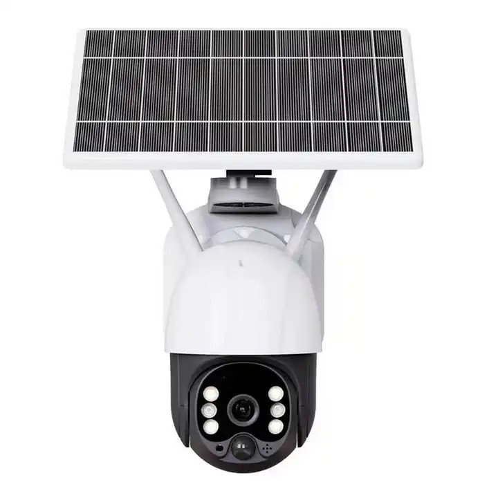 SD Card Solar Powered PTZ Camera , Outdoor 4G Security Camera With