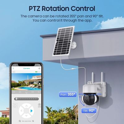 6MP HD IP Solar Security Camera 4G PTZ Dual Lens 12X Zoom Black Color