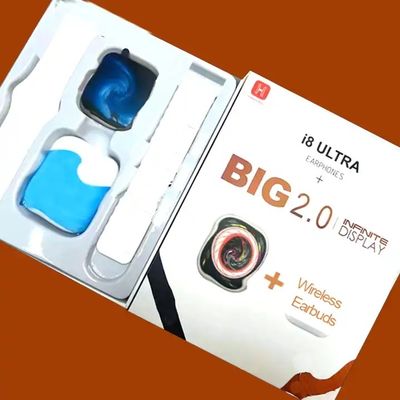 TFT Display BT Call Smart Watch TWS Earphone With T 2 In 1 Watch 8 I8 Ultra S8 Series 8 RoHS