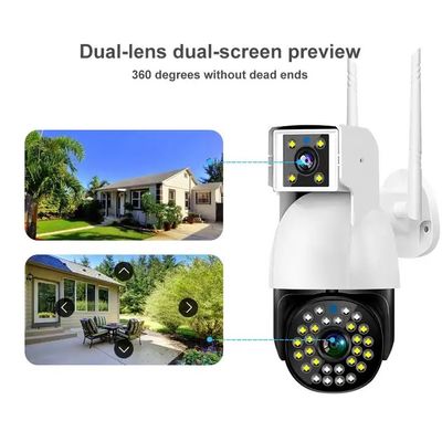 Outdoor Wifi Wireless Camera System 4MP 4G CCTV Security Video Dual Lens  IP Network PTZ