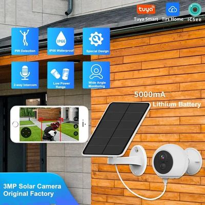3MP 3W Solar Panel Camera Bullet PTZ Icsee App IP PTZ Camera Outdoor Security Camera Outdoor Wireless CCTV WiFi