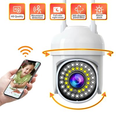 กล้อง IP Wifi Outdoor AI การตรวจจับมนุษย์เสียง 1080P เครื่องเชื่อมต่อไร้สาย กล้อง CCTV P2P RTSP 4X Digital Zoom กล้อง Wifi