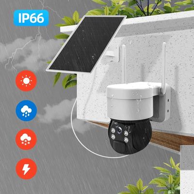 PIR al aire libre con bajo consumo Wifi Panel solar Batería de energía Cctv cámara 3MP UBOX Batería de red cámara solar
