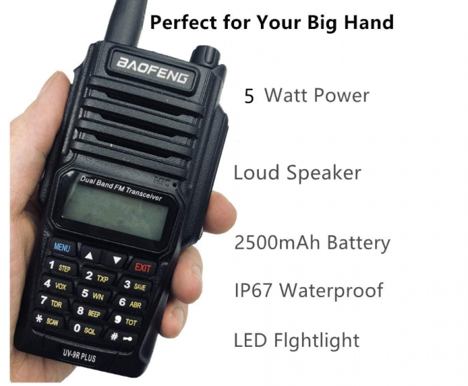 Звуковое кино UV-9R Walkie радио RoHS Handheld ПЛЮС диапазон UHF VHF двойной 0